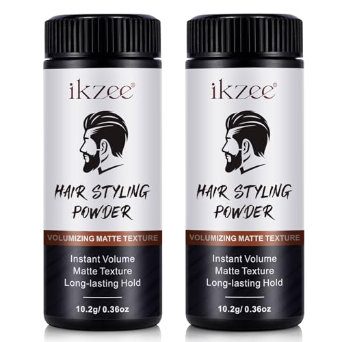 ISUNRISE Hair Styling Powder for Men - Texture Powder - Easy to Apply - Natural Matte Hairstyle - Texturizing and Volumizing - 2 Pc Set, 10g