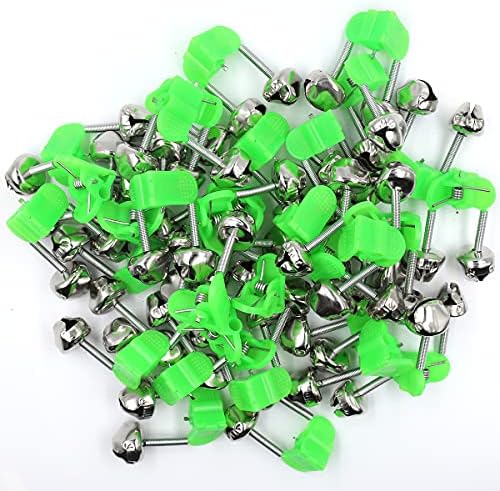 DAFURIET Fishing Alarm Bells, 50PCS Plastic Fishing Rod Clips with Dual Alert Bells \/20PCS with Led Lights