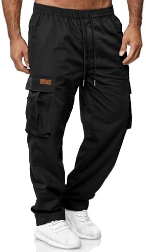 HOTake Men&#39;s Casual Cargo Sweatpants Waist Drawstring Joggers Hiking Tactical Pants for Men with Pockets