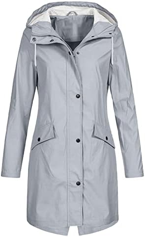 Women Plus Size Windproof Waterproof Jackets Hooded Raincoat Lightweight Windbreaker RainCoat with Pockets