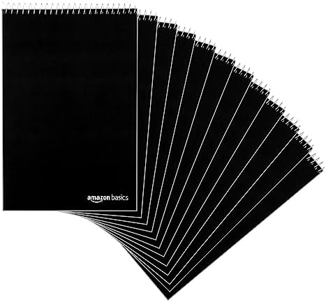 Amazon Basics Steno Books, Gregg Rule, Green Paper, 80 Sheets, 6&#34; x 9&#34;, 12-Pack