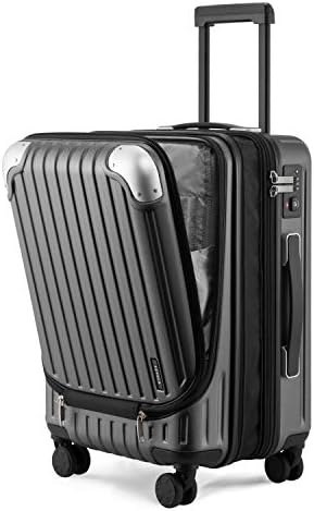 LEVEL8 Grace Carry On Luggage, 20 Inch Expandable Hardside Suitcase, Abs+Pc Harshell Spinner Luggage with Tsa Lock, Spinner Wheels, Grey, 20 Inch Carry-On