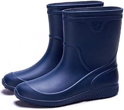 Laple Mens Rain Boots Slip On Non-Slip Rubber Waterproof Ankle Boots Rain Shoes