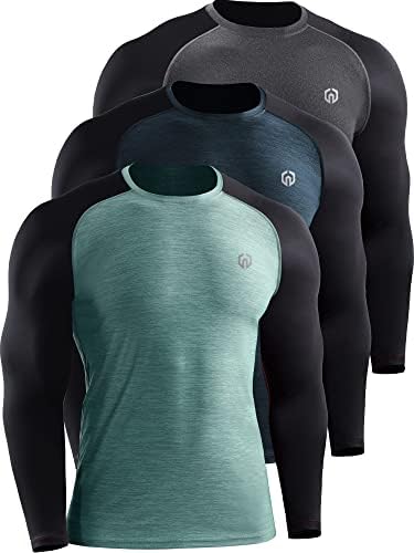 NELEUS Men&#39;s Dry Fit Long Sleeve Athletic Running Shirts