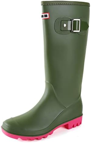RIUETAR Rain Boots for Women, Waterproof Anti-Slip Knee High Rubber boots, Fashion Comfy Tall Water Boots Lightweightr Garden Booties for Outdoor