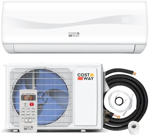 COSTWAY 12000BTU Mini Split Air Conditioner&amp; Heater, 20 SEER2 115V Wall-Mounted Ductless AC Unit Cools Rooms up to 750 Sq. Ft, Energy Efficient Inverter AC with Heat Pump (Blast Series)