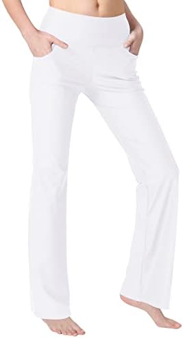 Zeronic Bootcut Yoga Pants for Women with Pockets High Waisted Workout Running Pants Tummy Control Long Bootleg Work Pants