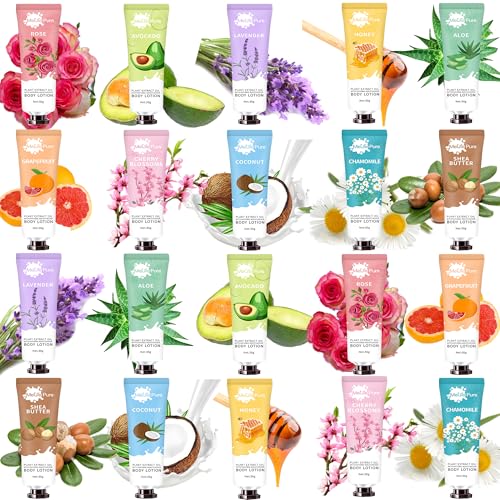 20 Pack Lotion for Women,Body Lotion for Dry Skin,Gifts for Women,Bulk Gifts,Thank You Gifts,Teacher Gifts,Body Cream Travel Size Natural Fragrance Body Moisturizer With Shea Butter,Baby Shower Favors