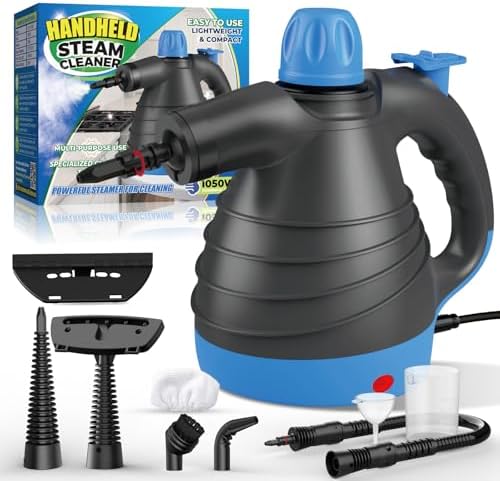 Handheld Steam Cleaner, 275°F High-Temperature Fast Heating Multi-Purpose Portable Deep Steam Cleaner for All Surfaces With 9pcs Accessories, 100%Chemical-Free Steamer for Cleaning Home, Car and Grout