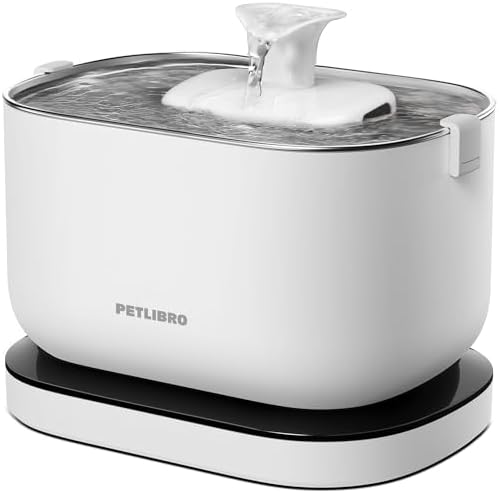 PETLIBRO Cat Water Fountain, Cordless Pet Water Fountain Battery Operated, 2.5L\/84oz Dockstream Water Fountain for Cats Indoor, Cat Fountain with Stainless Steel Tray, Ultra-Quiet Dog Water Fountain