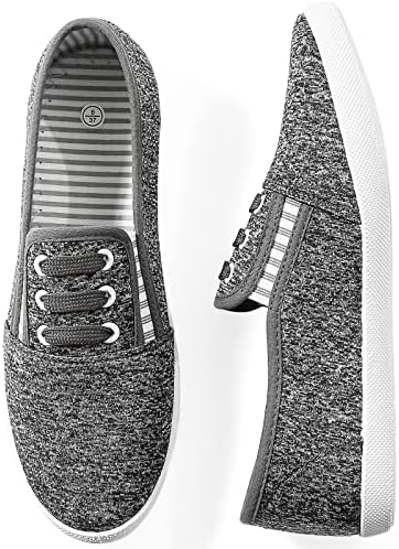 kufeiti Women&#39;s Canvas Slip On Shoes Sneakers for Women Fashion Comfortable White Black Elastic Sneakers for Women