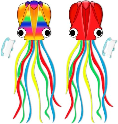 YFAFENGS Large Octopus Kites for Kids &amp; Adults,Big Kite for Beginners, Kites for Kids Ages 4-8,Outdoors Activities with Line and Handle