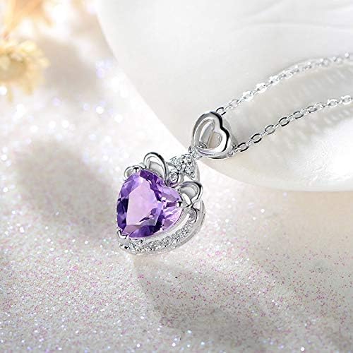 Platinum necklace, zircon pendant, rotating amethyst necklace, moissanite short collarbone chain, holiday gift