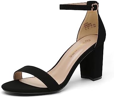DREAM PAIRS Women&#39;s Chunk Low Heel Pump Sandals