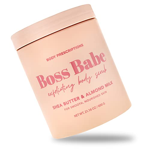 Body Prescriptions Exfoliating Body Scrub \u2013 Body Cleanser for Nourished, Ultra-Smooth Skin, Shea Butter and Almond Milk