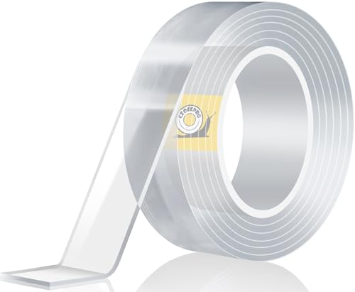 CZoffpro Double Sided Tape Heavy Duty - Clear Mounting Adhesive Two Tape, Transparent Strong Removable Stick Wall Strips Picture Carpet - Arts &amp; Crafts Tape
