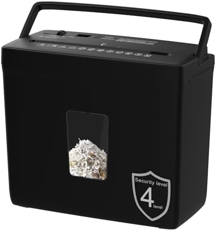 Suntiko Paper Shredder for Home Use,5 Sheets Small Cross Cut Paper Shredder,P-4 Security Level with 2.38-Gallon Basket, 4-Mode Design-Durable &amp; Fast and Jam Proof for Home Office Utilization