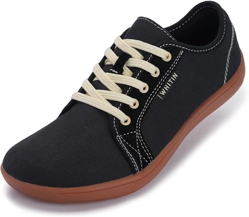 WHITIN Men&#39;s Canvas Barefoot Shoes  Wide Toe-Box  Zero-Drop Sole