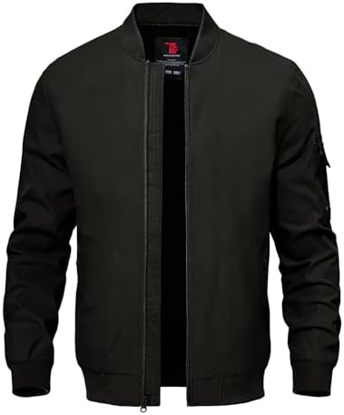 TBMPOY Men&#39;s Lightweight Bomber Jackets Light Windbreaker Casual Stylish Fall Golf Zip Up Dress Business Varsity