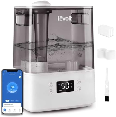 LEVOIT intelligent humidifier is suitable for bedrooms, large rooms, and families. (6L) cold mist top filling essential oil diffuser is suitable for babies and plants. It is equipped with intelligent 