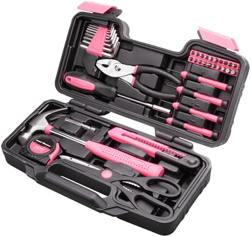 CARTMAN 39-Piece Home Tool Set Kit, Essential Household Hand Tools with Plastic Storage Case