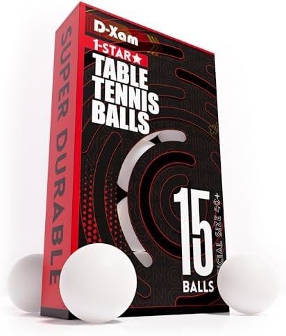 Ping Pong Balls White 15 or 50 Pack, Professional ABS Table Tennis Ball 1 Star 40mm Official Size + Weight, for Training &amp; Practice - Durable High Performance