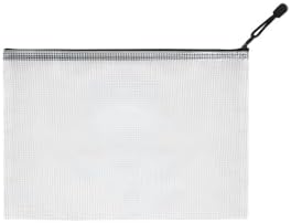 HLDInie Mesh Pouch Bag,A3 Zipper Bag for Organizing Storage, Waterproof Zipper Pouch, 17&#34; x 12&#34;\/44cm x 32cm, File Bag for School and Office Supplies (Black)