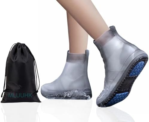 MLUUHK waterproof shoe cover, reusable shoe cover, anti slip shoe boot, suitable for outdoor cycling, camping, fishing and travel