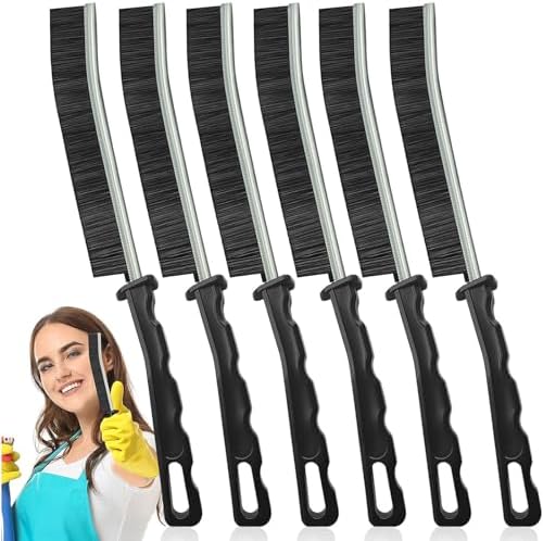 6Pcs Hard Bristle Crevice Cleaning Brush - Thin Gap, Small, Grout, Kitchen, Toilet, Bathroom, Sink, Window Cleaning Tools