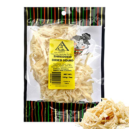 Asia Trans Saki Ika Dried Cuttlefish Snack  Hawaiian Seafood Jerky  High-Protein, Low-Fat, Low-Calorie (5 oz.)