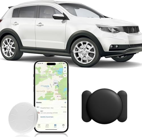 Vehicle GPS Tracker,No Subscription Car Tracker,Car Tracking Device Work with Apple Find My App(iOS Only),Real-Time Monitoring for Car,Van,Motorbike,Caravan,Motorcycle (Black,1PCS)