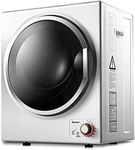 COSTWAY GYJ25-78 110V Electric Portable Clothes Stainless Steel Tub Laundry Dryer, for 4 Automatic Drying Mode, White