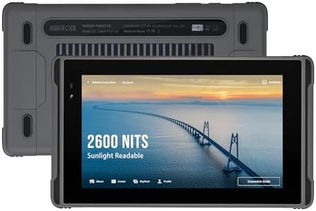 HUGEROCK X7 Rugged Tablet PC 2600nit Sunlight Readable,7 Inch RAM 8GB+ROM 128GB Android 13 Outdoor Anti-Drop Waterproof Tablets for UAV Camping Fishing Moto Drone Camera Monitor