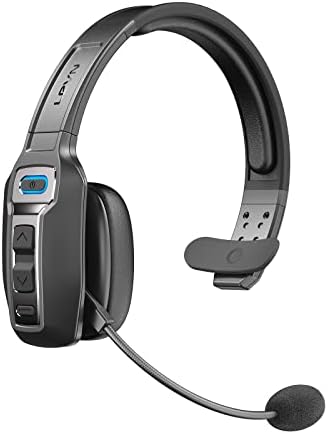 LEVN Bluetooth Headset with Microphone, Trucker Bluetooth Headset with AI Noise Cancelling &amp; Mute Button, Wireless On-Ear Headphones 60 Hrs Working Time, for Trucker Home Office Remote Work Zoom
