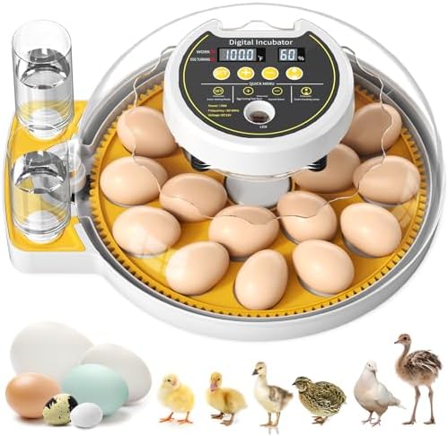 2025 Upgrade 18 Egg Incubator with Automatic Egg Turning and Humidity Control, Egg Incubators for Hatching Eggs Chicken Ducks Goose Quail Pigeon Turkey, Automatic Incubator for Home Classroom Lab Farm