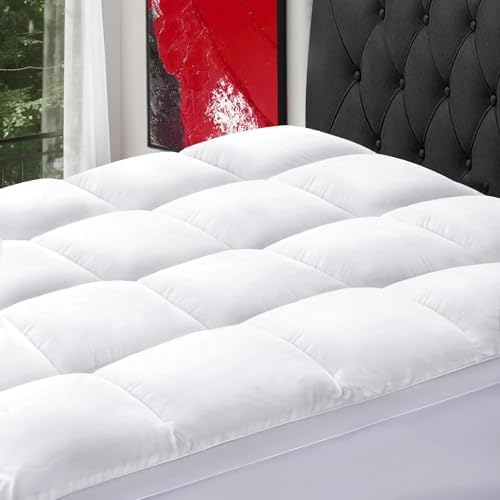 SOPAT Mattress Topper Queen Size Extra Thick Mattress Pad 8-21&#34; Deep Pocket Soft Down Alternative Fill Mattress Protector Pillow Top Mattress Cover (60x80 Inches, White)