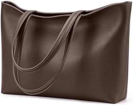 KALIDI Tote Bag Zipper Shoulder Bag Faux Leather Purses Satchel for Women Casual Handbag Work Dating College