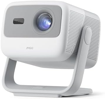 JMGO N1 Portable Projector 1080P FHD, 4K Supported, 150&#34; MALC™ Triple Laser 3D Movie Projector for Home Theater Outdoor, Gimbal Auto Image Correction, 800 Lumens, 2x5W Dynaudio Speakers, Android T