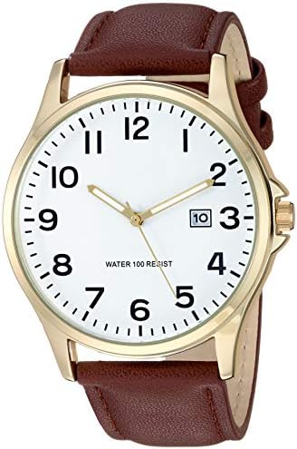 Amazon Essentials Men&#39;s Easy to Read Strap Watch