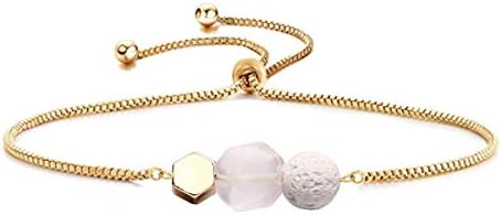 Jardme Essential Oil Diffuser Bracelets, 14K Gold Link Bracelets for Women, Birthday Gifts for Women Mom