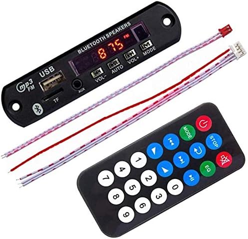 12V Car Bluetooth MP3 Decoder Board, Floor88 Wireless Bluetooth Audio Decoding Module with Remote Control - Support TF SD Card\/USB\/WMA AUX FM Radio for Speaker or Other Appliances